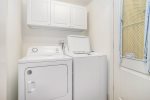 Full size washer and dryer located on lower level. 